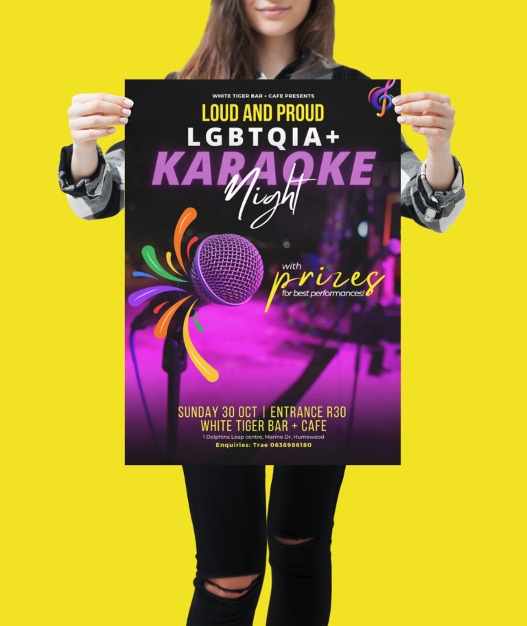 mockup of a woman holding a poster against a solid background 1321 el 768x913