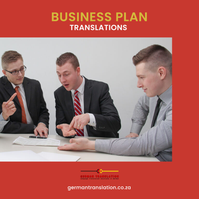 German Business Plan Translations Johannesburg pretoria Durban capetown In German 768x768