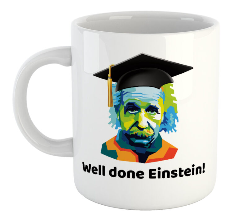 Well Done Einstein Graduation Mug 768x705