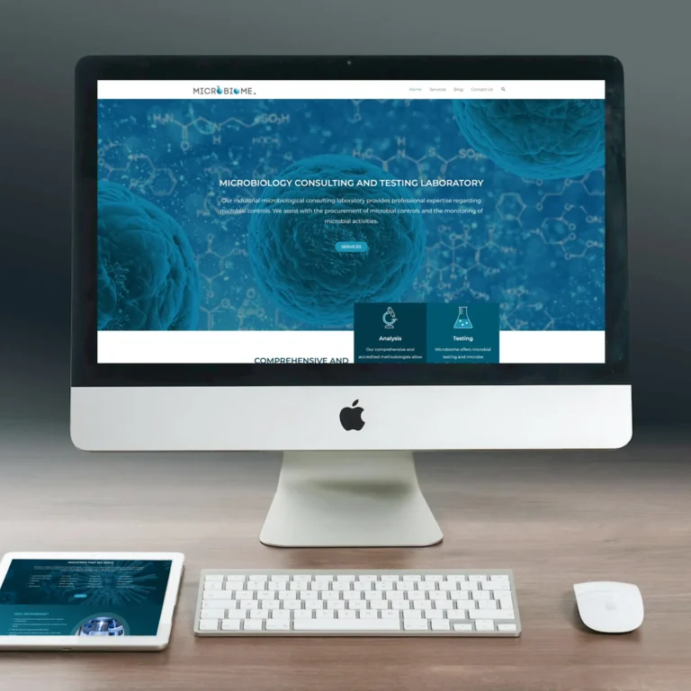 Microbiome website design iMac mockup3 1 768x768
