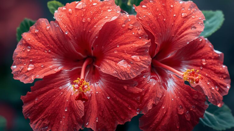 beautiful hyper realistic image of hibiscus flowers 768x430