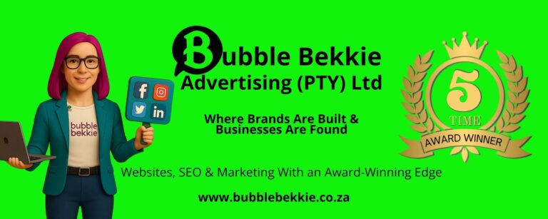 Award winning South African digital marketing and web design agency — Bubble Bekkie Advertising helps businesses grow online through expert SEO social media and website solutions. 2 768x307