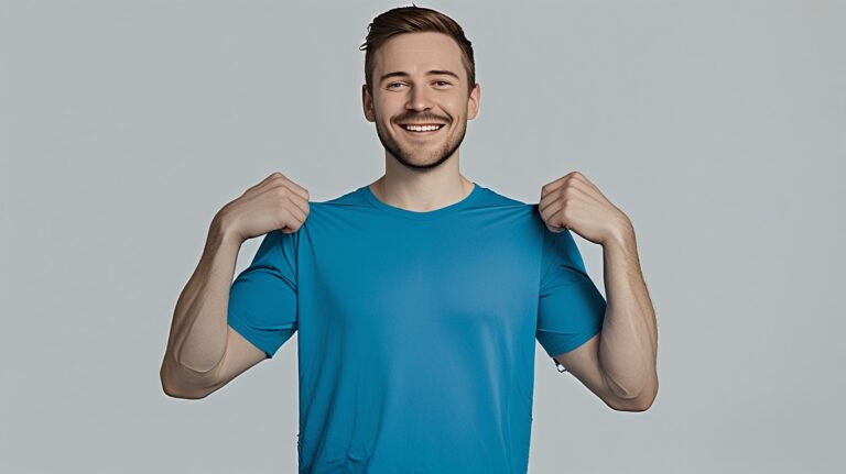 happy south african model aged 24 size large wearing attached t shirt no background no branding studio lighting in a 16 9 aspect ratio in the style of this image 4 768x431