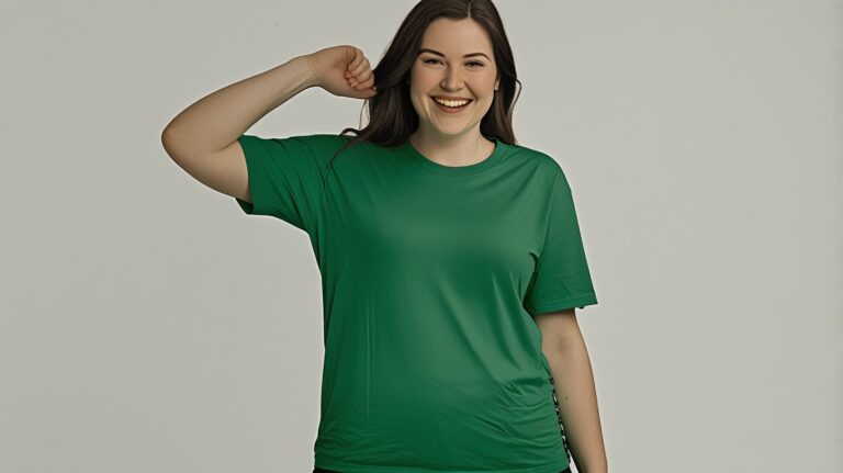 happy south african model aged 24 size large wearing attached t shirt no background no branding studio lighting in a 16 9 aspect ratio in the style of this image 5 768x431